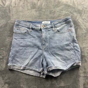 Judy Blue Shorts Women LargeDenim Mid-Rise Light Cut Off Stretch JB